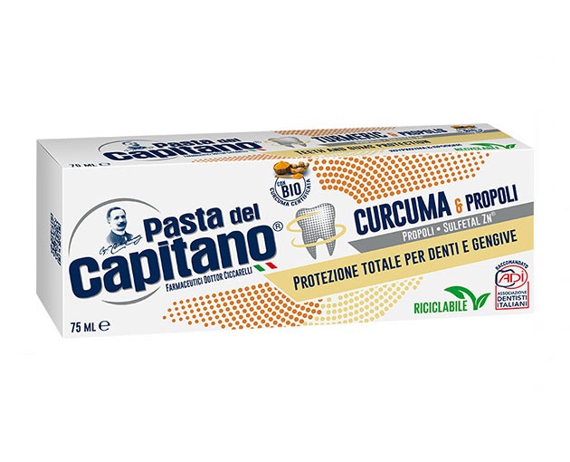 Pasta Del Capitano ტურმერიკი და პროპოლისი კბილის პასტა 75მგ